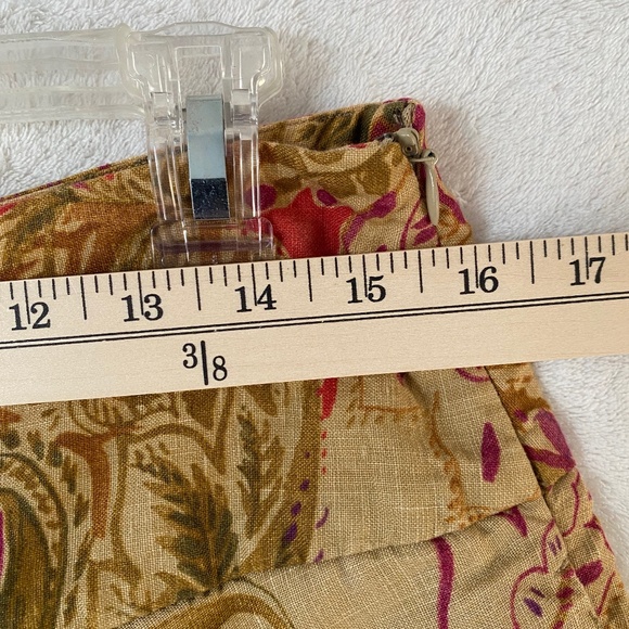 Vintage LRL Ralph Lauren 100% Linen Paisley Floral Print Skirt Size 4 - Picture 6 of 11